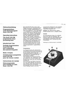 Durst Coltim manual. Camera Instructions.